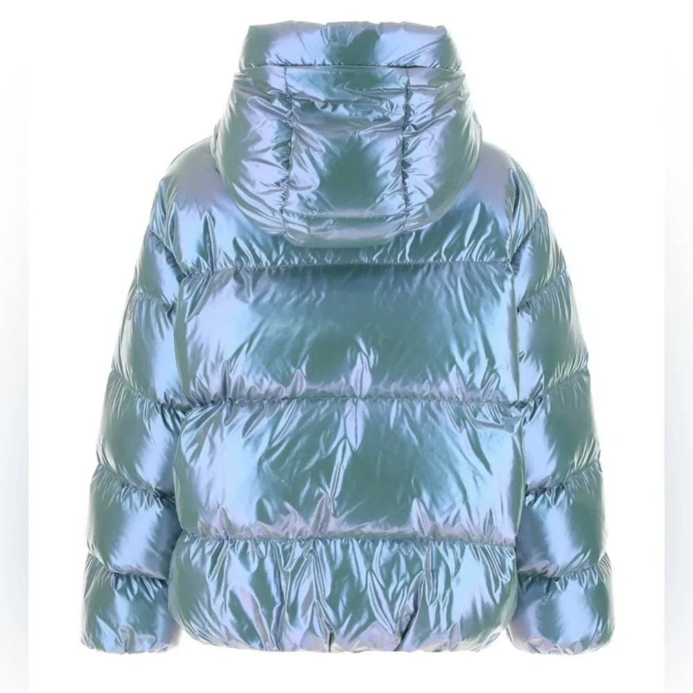 NWT Moncler Frasne Short Down Jacket - 700 Iridescent Blue - Picture 3 of 16